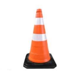 Cone Rígido Com Base Laranja e Branco