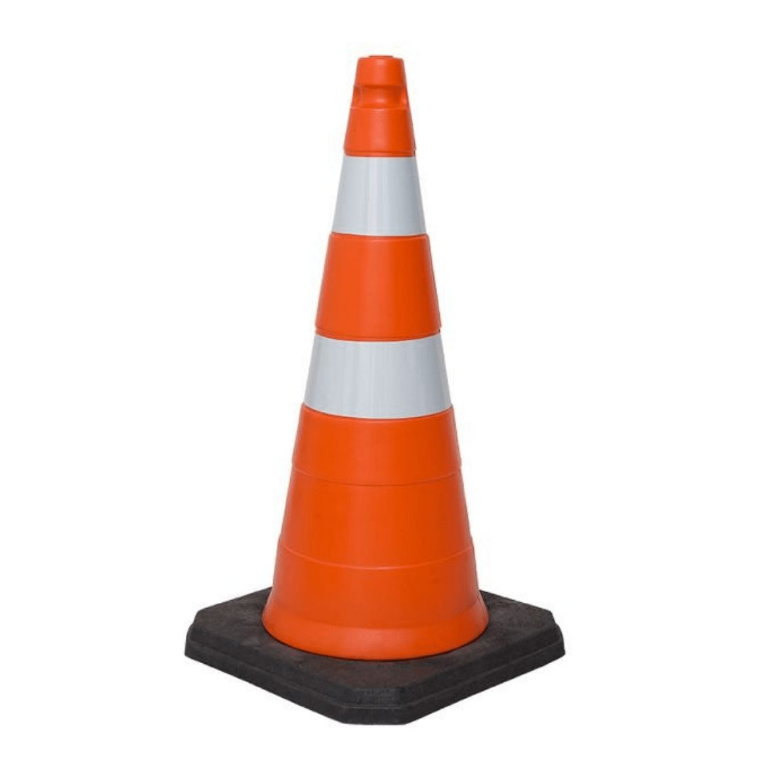 Cone Rígido Com Base Laranja e Branco