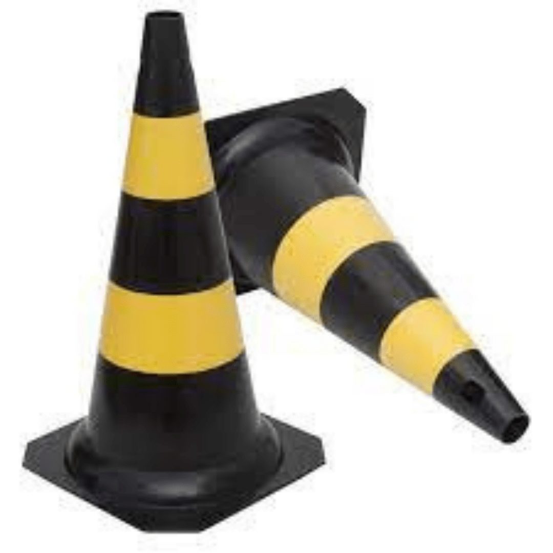 Cone Rígido Preto e Amarelo - Imagem 3