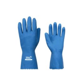 Luva de Segurança Látex Verniz Silver Azul