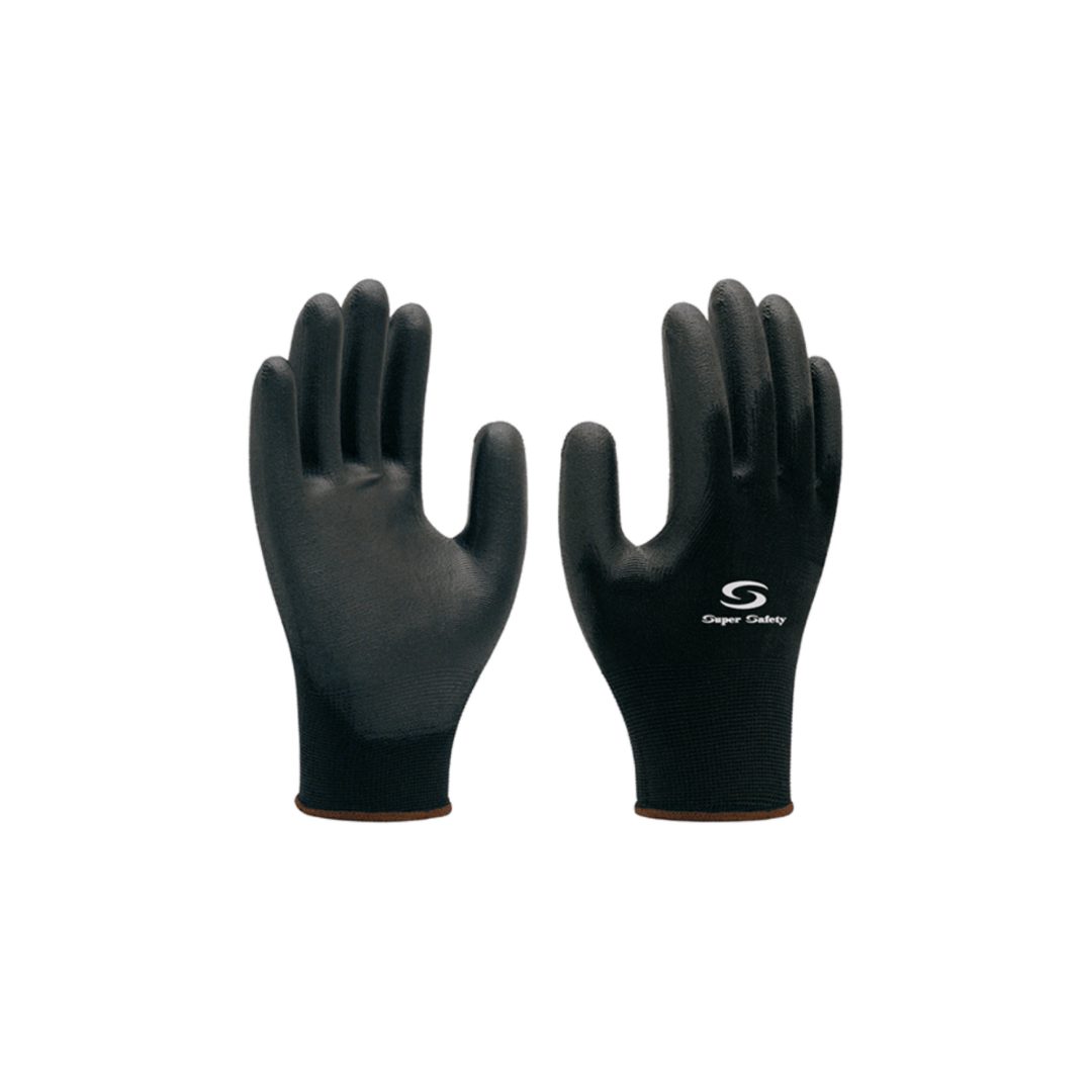 Luva Super Safety SS1003 Preta Banho em Pu