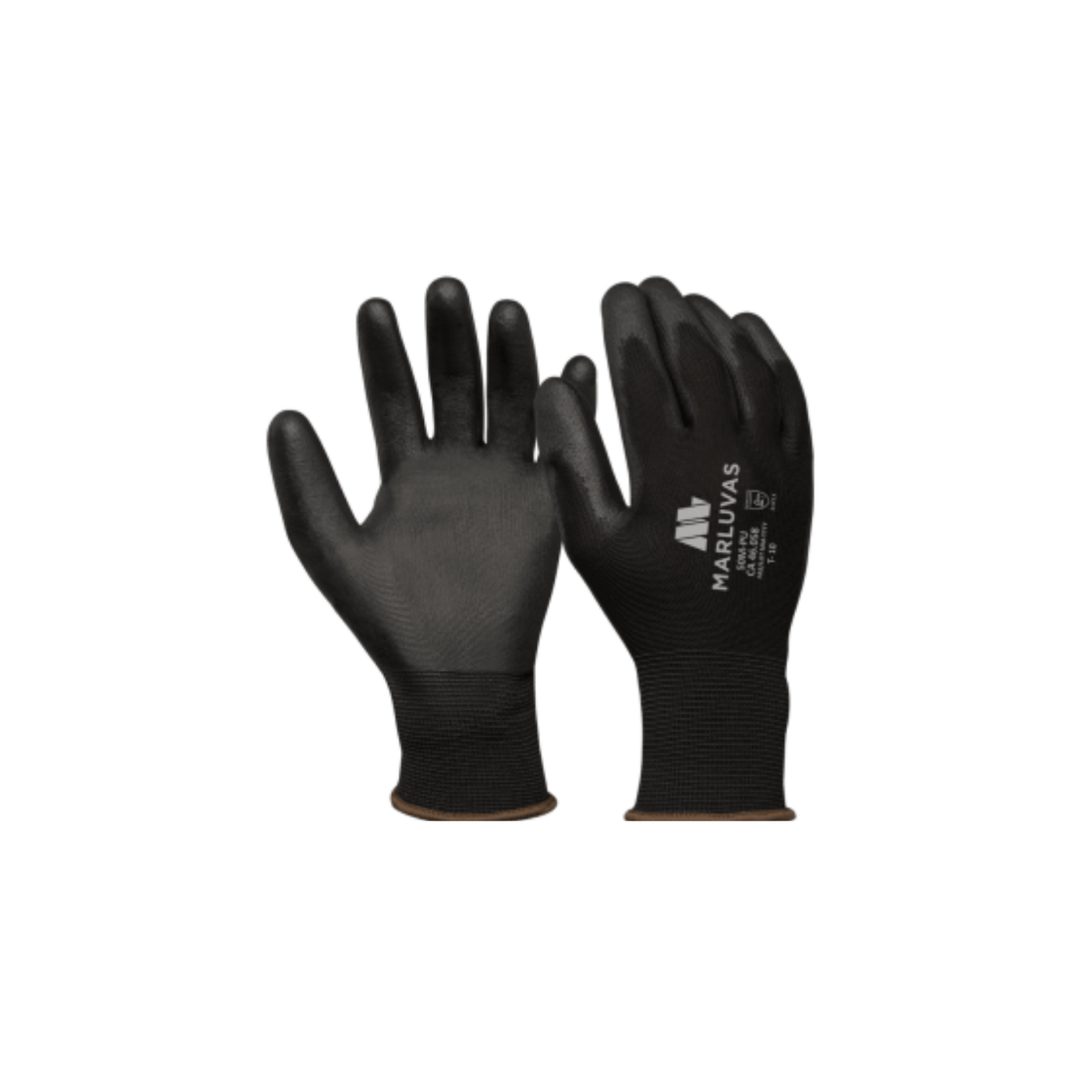 Luva Tátil Poly Pu Black Marluvas MCR