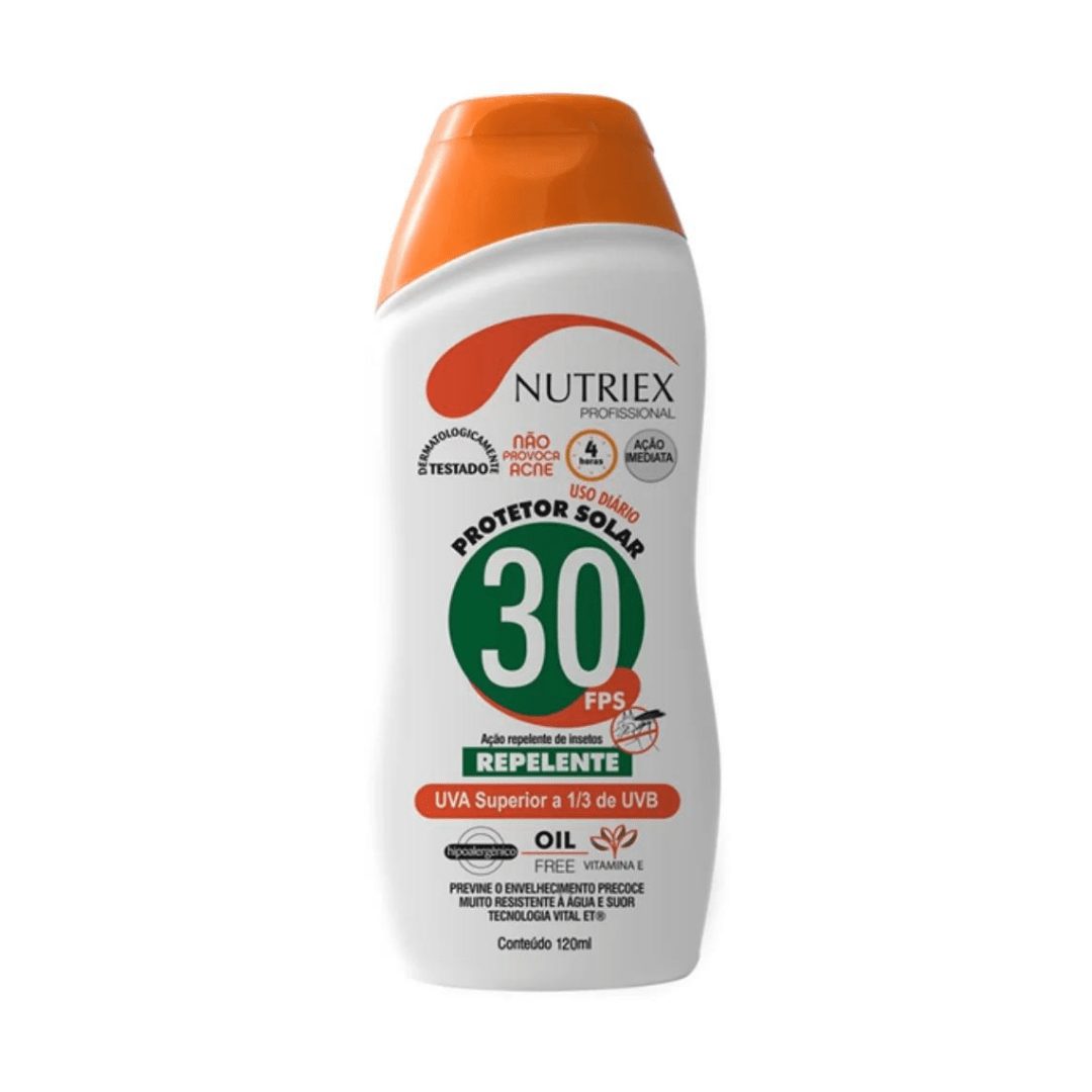 Protetor Solar Profissional com Repelente FPS 30 1/3 UVA 120 ml - NUTRIEX